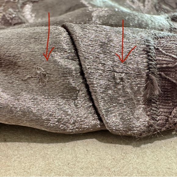 New By Anthropologie Satin Lace Midi Pajama Dress Brown - Picture 12 of 16